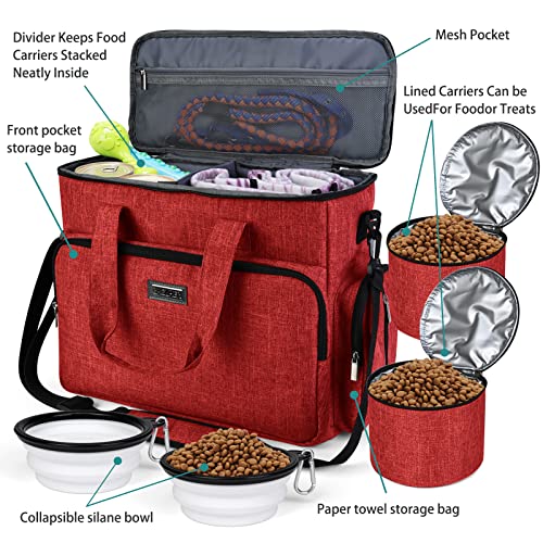 Dog Travel Bag (Red / Large)