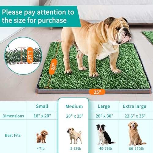 Dog Grass Pad with Tray 25"X20" (25"×20")