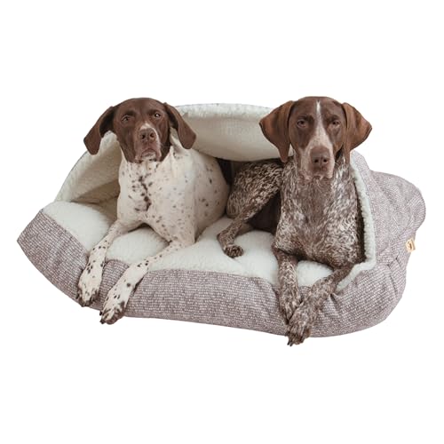 Rectangle Cozy Cave Dog Bed (Merlin Linen / Large)
