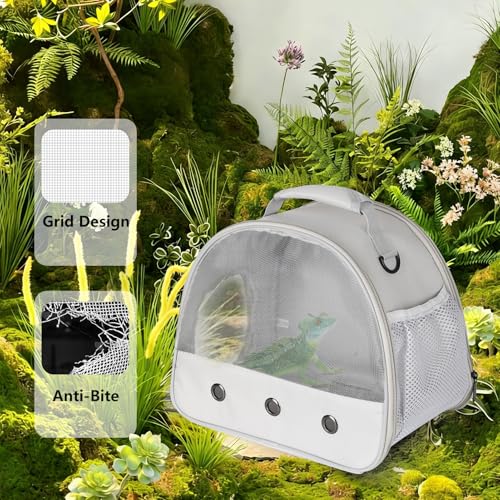 Ventilation Lizard Carrier for Bearded Dragon (Grey)