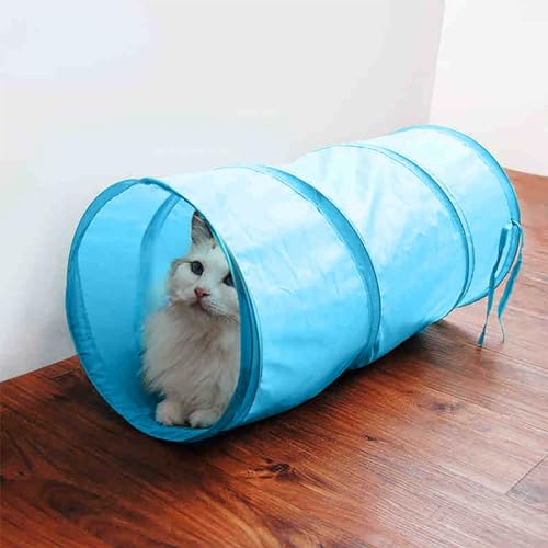 Cat Tunnel for Indoor Small Cats Kittens Rabbits (20 Inch (Pack of 3) / Light Pink, Light Green, Sky Blue)