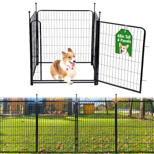 Tall Garden Fence Animal Barrier (48''(H)-4panels-8.9ft(L) with gate)