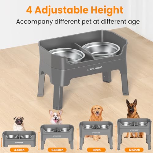 Elevated Dog Bowls (Grey / Large)