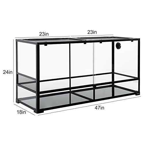 REPTIZOO 88 Gallon Large Reptile Terrarium 48" x 18" x 24" Knock (48" x 18" x 24")