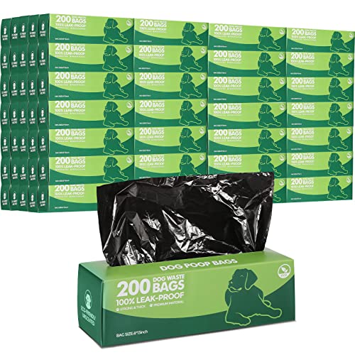 20 Rolls 4000 Ct Dog Poop Bags Leak Proof (1 Count (Pack of 20) / Black)