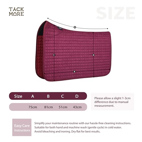 All Purpose Square Quilted Western Saddle Pad (Burgundy)