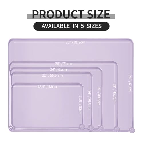 Silicone Pet Feeding Mat (Lavender / 18.5" x 11.5")