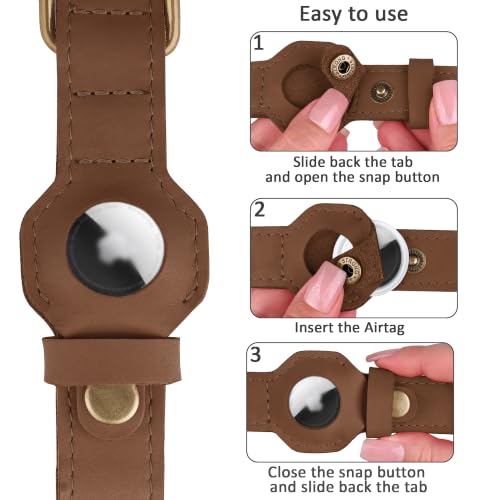AirTag Dog Collar (Tawny / XL, 20"-25" Neck Fit)