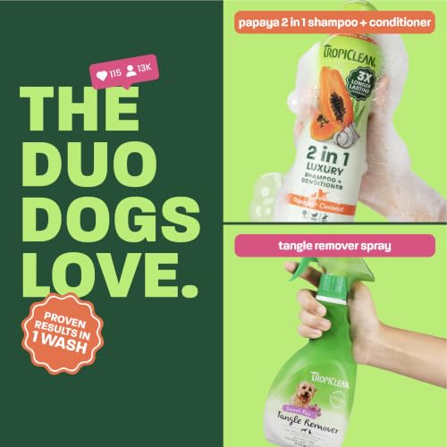 Dog Shampoo and Conditioner & Dog Detangler Spray (Bundle)