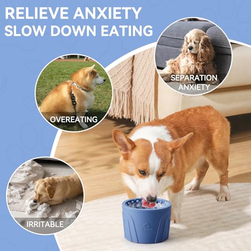 Dog Slow Feeder Lick Bowl (S / Dark Blue)