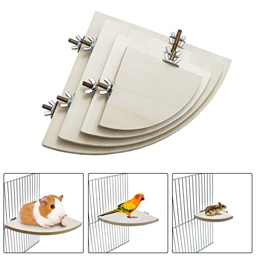 Bird Parrot Corner Perch Flat Platform Stand for Cage (XL: 7.87*7.87inch)