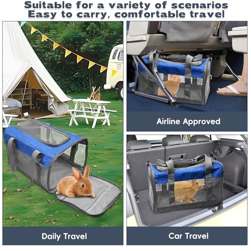 Bunny Carrier for Travel Camping Outdoor (Blue & Gray)