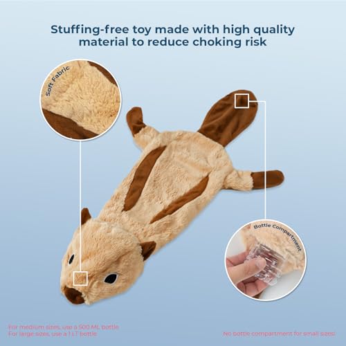 2-in-1 Stuffless Squeaky Dog Toy - 4 Figures, Large (Wild Duck, Hare, Squirrel & Alligator / Large)