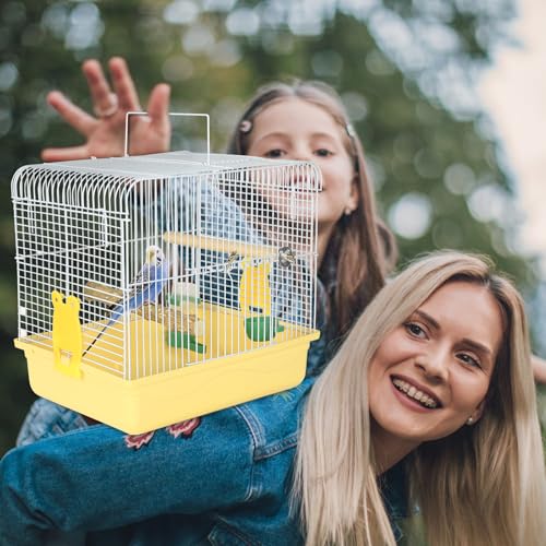 Small Bird Cage for Travel (Yellow)