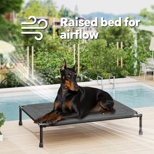 Elevated Dog Bed for Large Dogs (42"L x 31"W x 8.5"Th / Black)