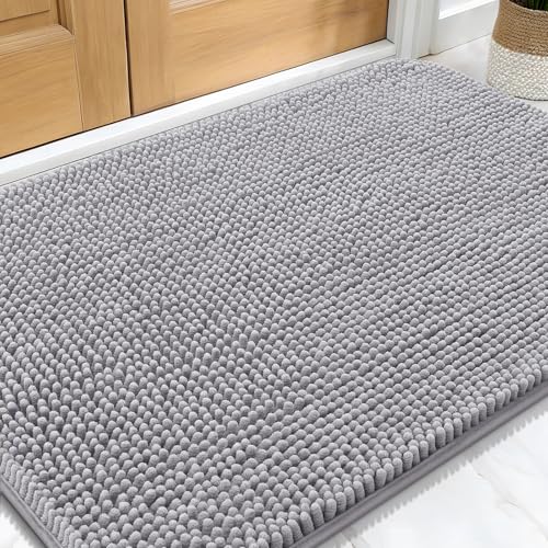 Dog Door Mat for Muddy Paws 34x21 (Light Grey / 34" X 21")