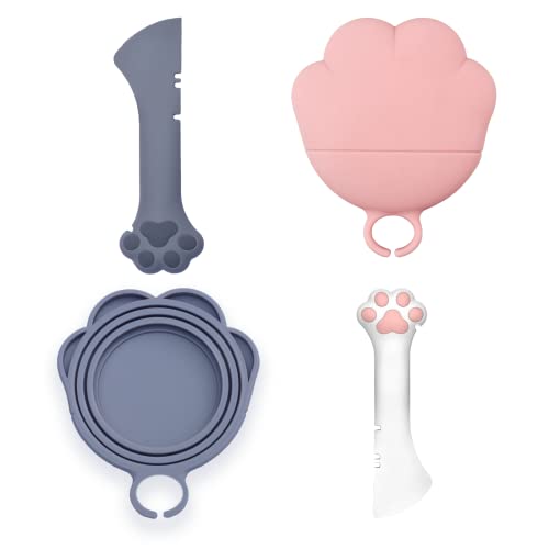 Cat Food Can Lid and Spoon (Combo of Tow Color)