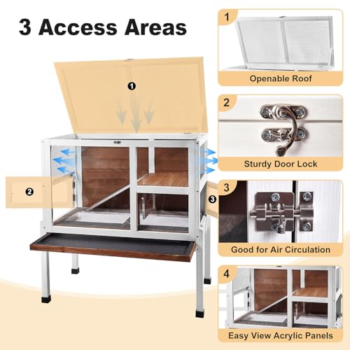 2 Story Guinea Pig Cage with Stand (Walnut)