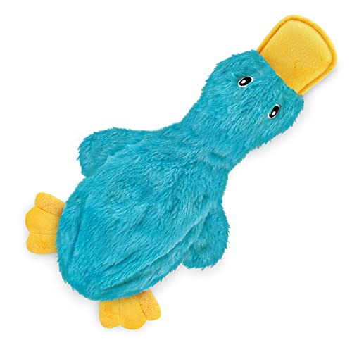 Interactive Squeaky Dog Chew Toy (Crinkle Duck (Yellow, Purple & Turquoise) / Large)