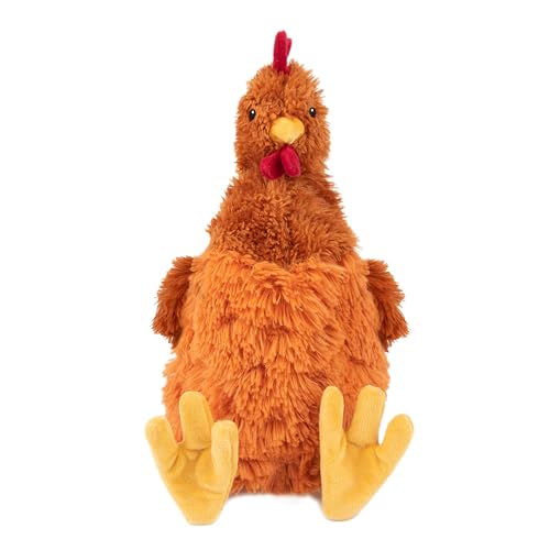 Interactive Squeaky Dog Toy (Crinkle Chicken (Brown) / Large)