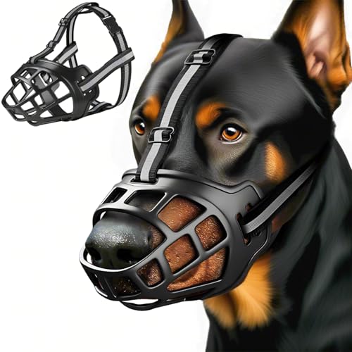 Dog Muzzle Anti Biting Mesh Soft Muzzles for Small Medium Large Dogs (L)