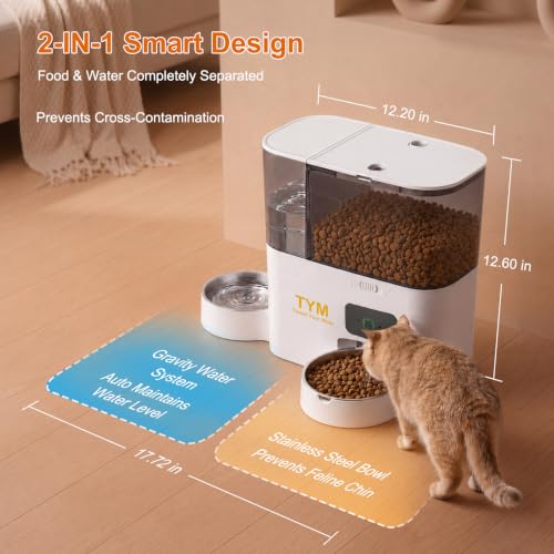 Automatic Cat Feeder and Water Dispenser (White-2)