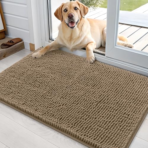 Dog Door Mat for Muddy Paws 35x24 (Tan / 35" X 24")