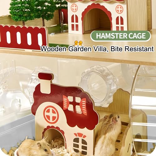 12 in 1 Clear Acrylic Hamster Cage with All Accessories (13.4"L x 10.2"W x 14.6"H / White)