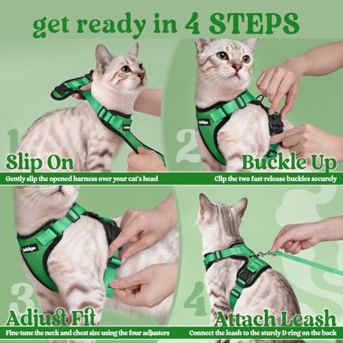 Cat Harness and Leash Set (Xs / Grass Green)