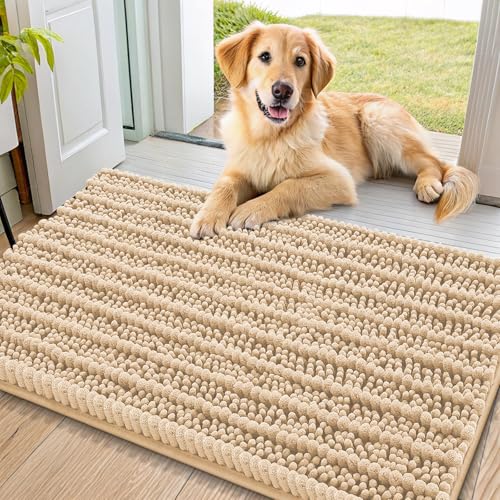 Dog Door Mat for Muddy Paws 36x24 (Layered-Beige / 36"X24")