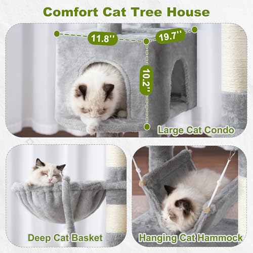 Cat Tree 63'' Cat Tower for Large Cats (63 inch / Light gray)