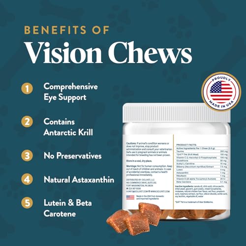 Vision Chews Eye Supplements for Dogs & Cats (60 Chews – Jar)