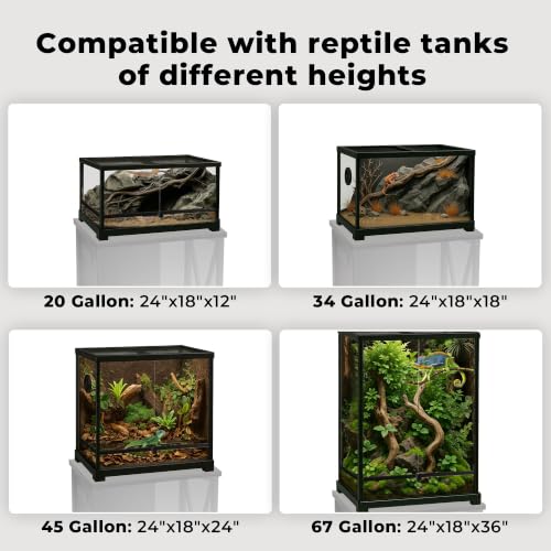 40 Gallon Reptile Tank Stand (24x18"-46-67 Gallon / Rustic Brown)