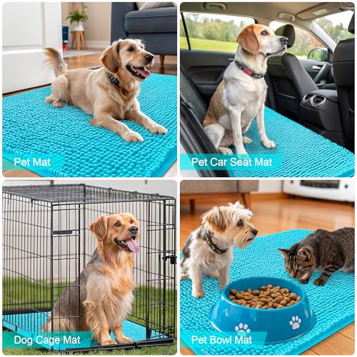 Dog Door Mat for Muddy Paws 45x27 (Aqua Blue / 45" X 27")