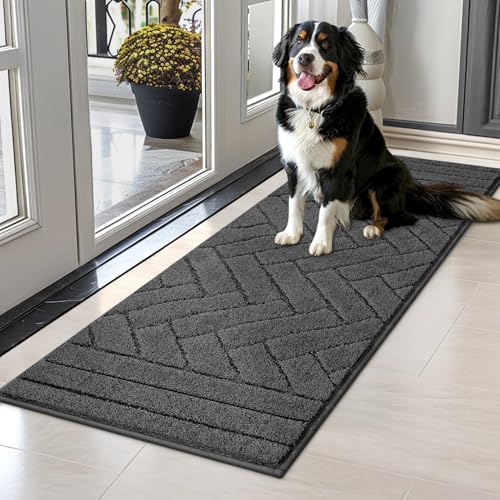 Dog Door Mat for Mud Paws (20" x 48" / Charcoal)