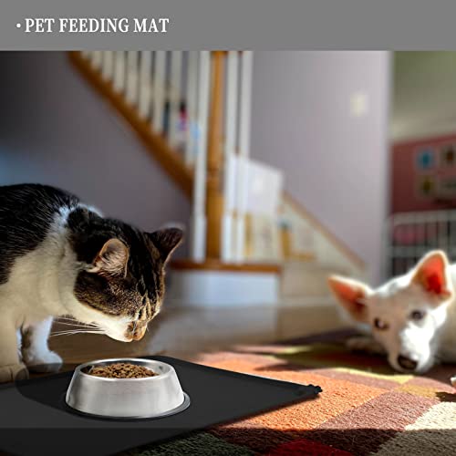 Silicone Pet Feeding Mat (Black / 24" x 16")