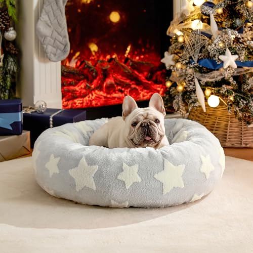 Shown on TV Jacquard Donut Dog Beds Medium Sized Dog (30.0"L x 30.0"W x 8.0"Th / Galaxy Grey)