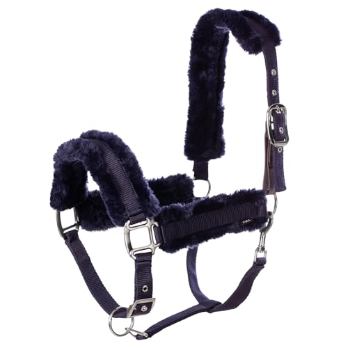 Valkyrie Ultra Fleece Padded Leather Fuse Breakaway Horse Halter (Navy/Navy / Horse)