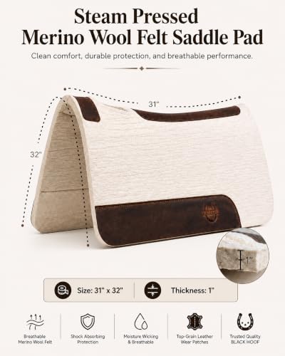 Steam Pressed Merino Wool Felt Contoured Pad (1 inch)