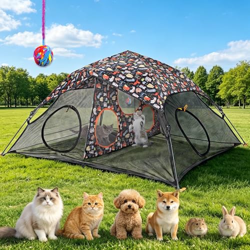 Outdoor Cat Play Tent for Indoors and Outdoors (Colorful / One layer)
