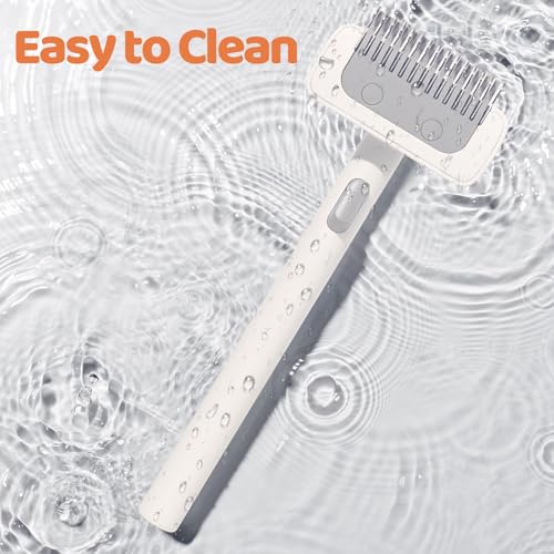 Cat Brush for Long Haired Cats (White - No Spray Comb)