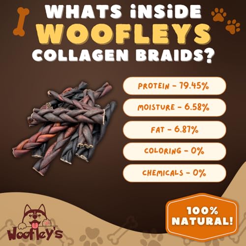 6 Inch Braided Collagen Sticks for Dogs