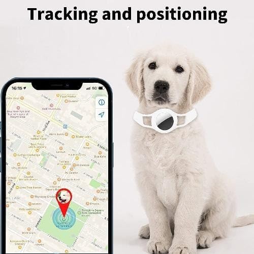SaharaCase Silicone Dog Collar for Apple AirTag (White)