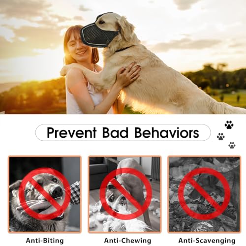 Dog Muzzle Anti Biting Mesh Soft Muzzles for Small Medium Large Dogs (M)