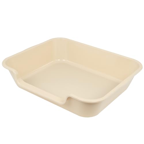 Extra Large Low Entry ABS Cat Litter Box (Large (Pack of 1) / Beach sand)