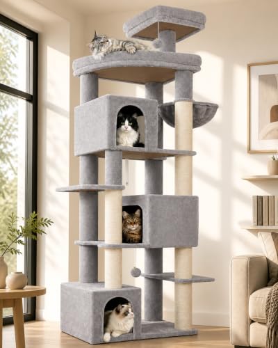 Large Cat Tree for Large Adult Cats (Light Grey)