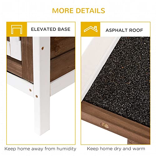 54" 2 Story Large Rabbit Hutch Bunny Cage (Coffee Brown)