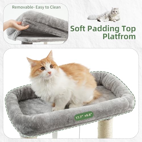 55.1'' Cat Tree Tower for Indoor Cats (55.1 inch / Light gray)