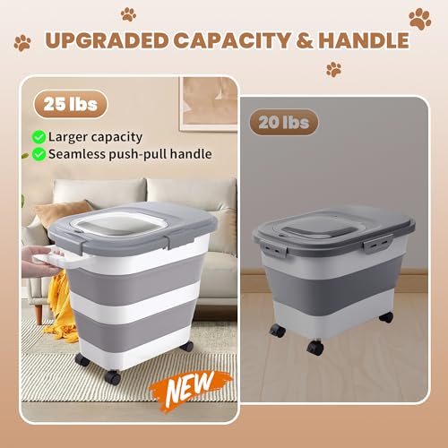 23 25Lbs Airtight Dog Food Storage Container (Grey/25 LBS)
