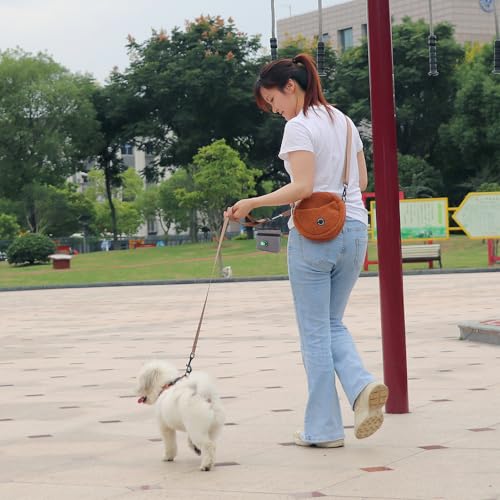 Dog Treat Pouch with Pet Training Clicker (Grey)